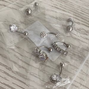Sterling silver hypoallergenic belly button rings